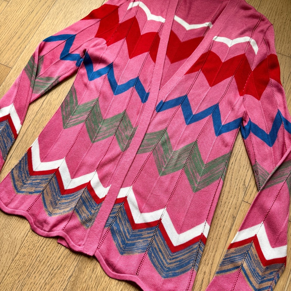 Pink Zig Zag Light Cardigan NWT - Size S - Picture 3 of 6